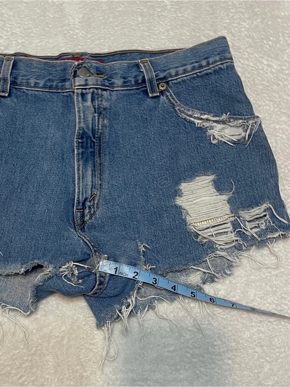 Levi's Classic Distressed‎ Classic Americana Cut Off Denim Jean Shorts 12